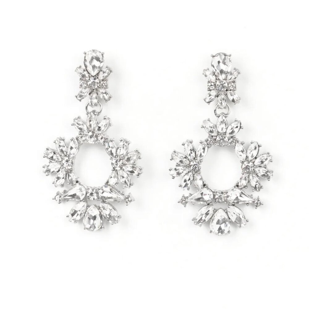 Paparazzi Jewelry Accessories - Leave them Speechless - White Earrings - Vintage - Picture 2 of 4